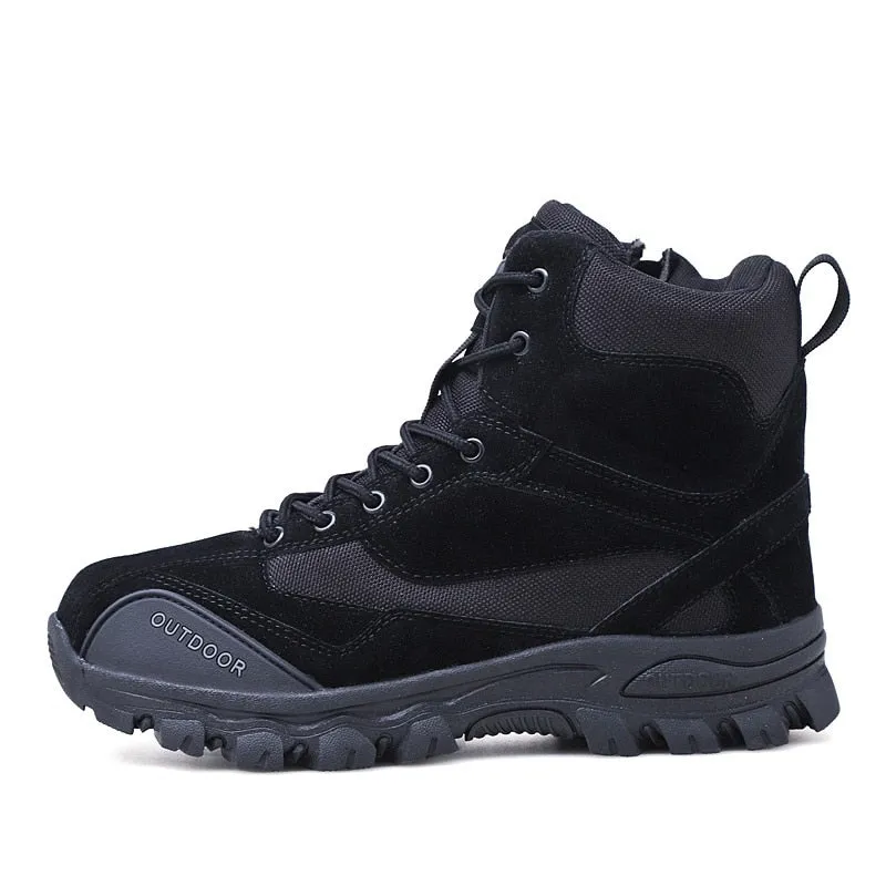 Tactical Military Combat Boots Men Genuine Leather US Army Hunting Trekking Camping Mountaineering Winter Work Shoes Bot JKPUDUN
