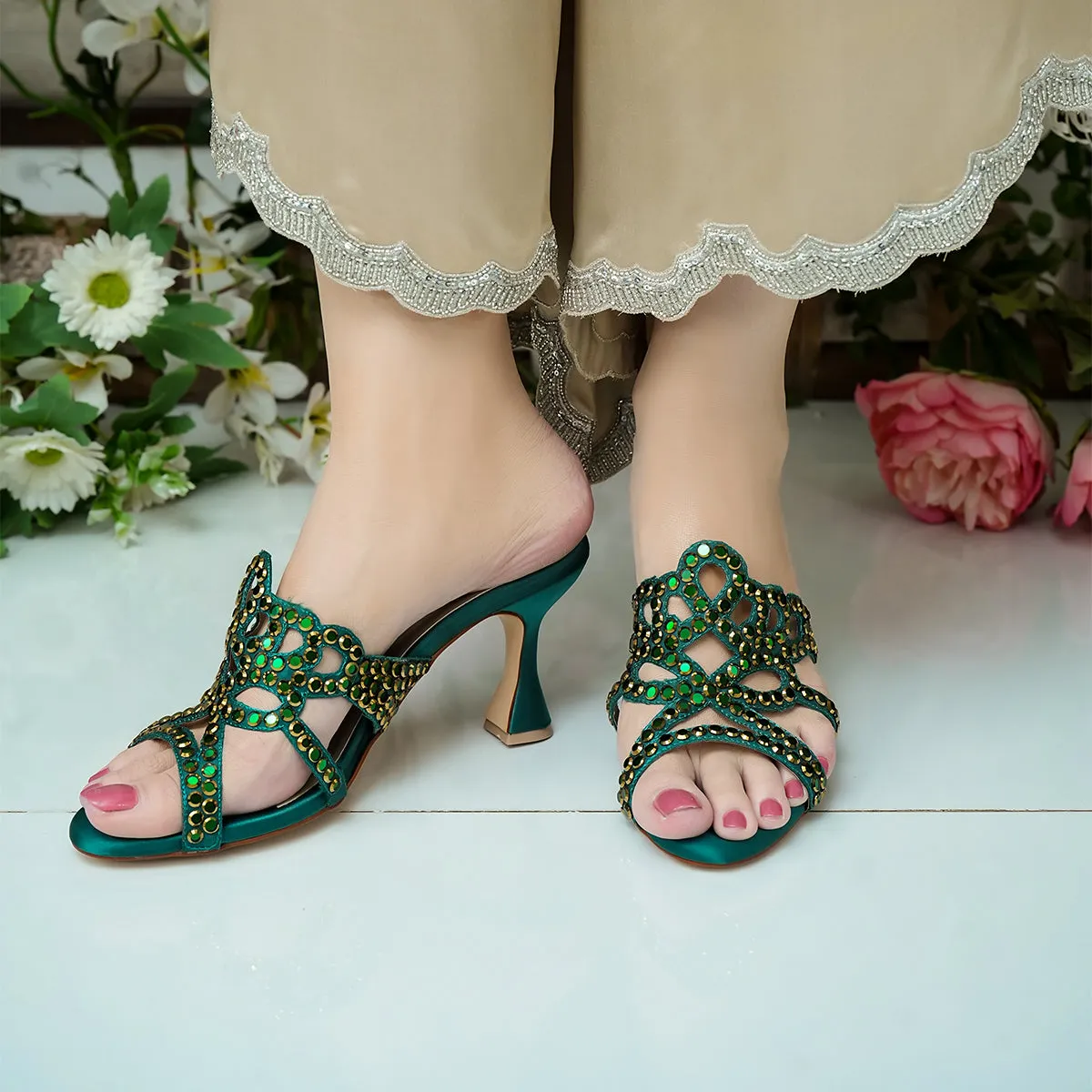 Valentina - Green Heels