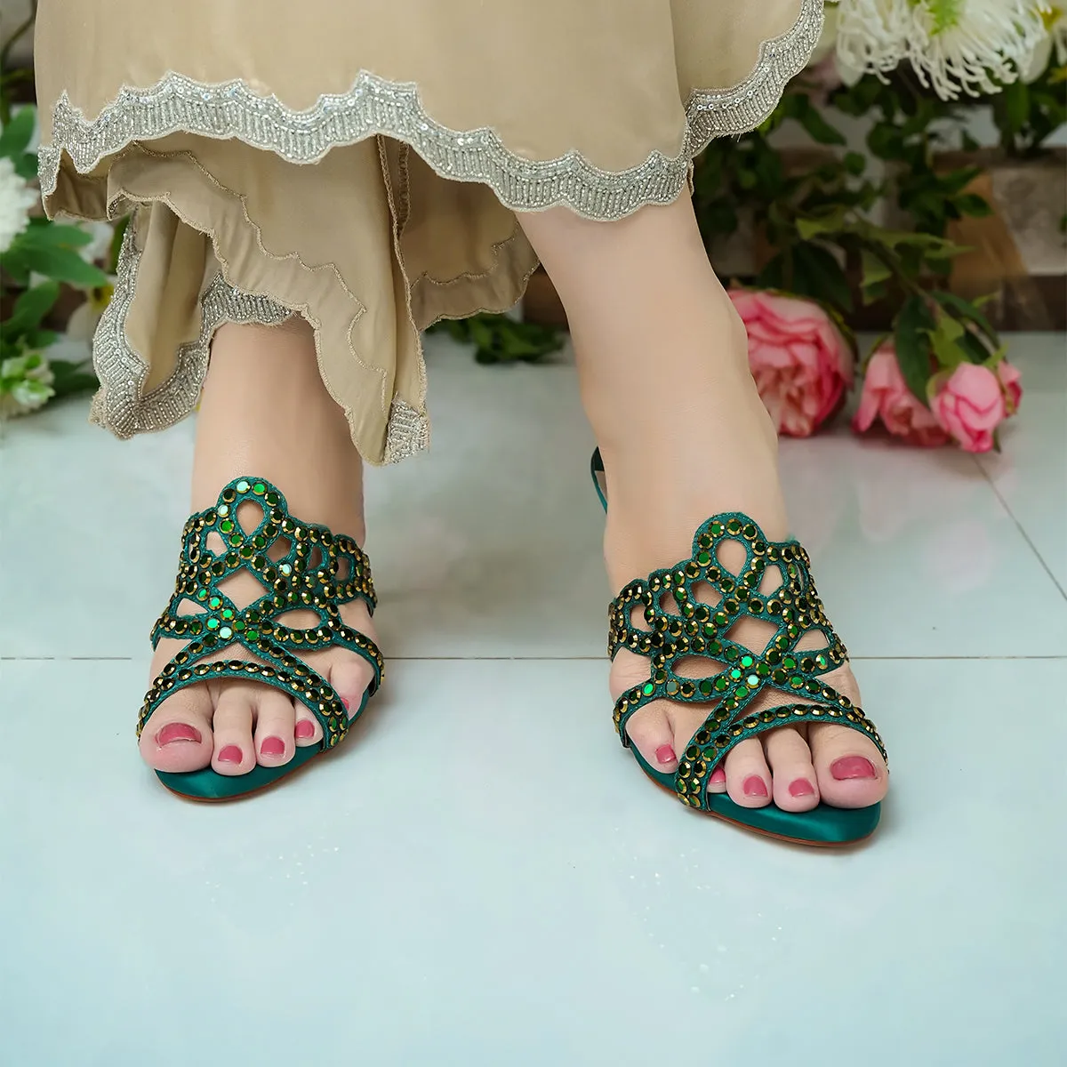 Valentina - Green Heels