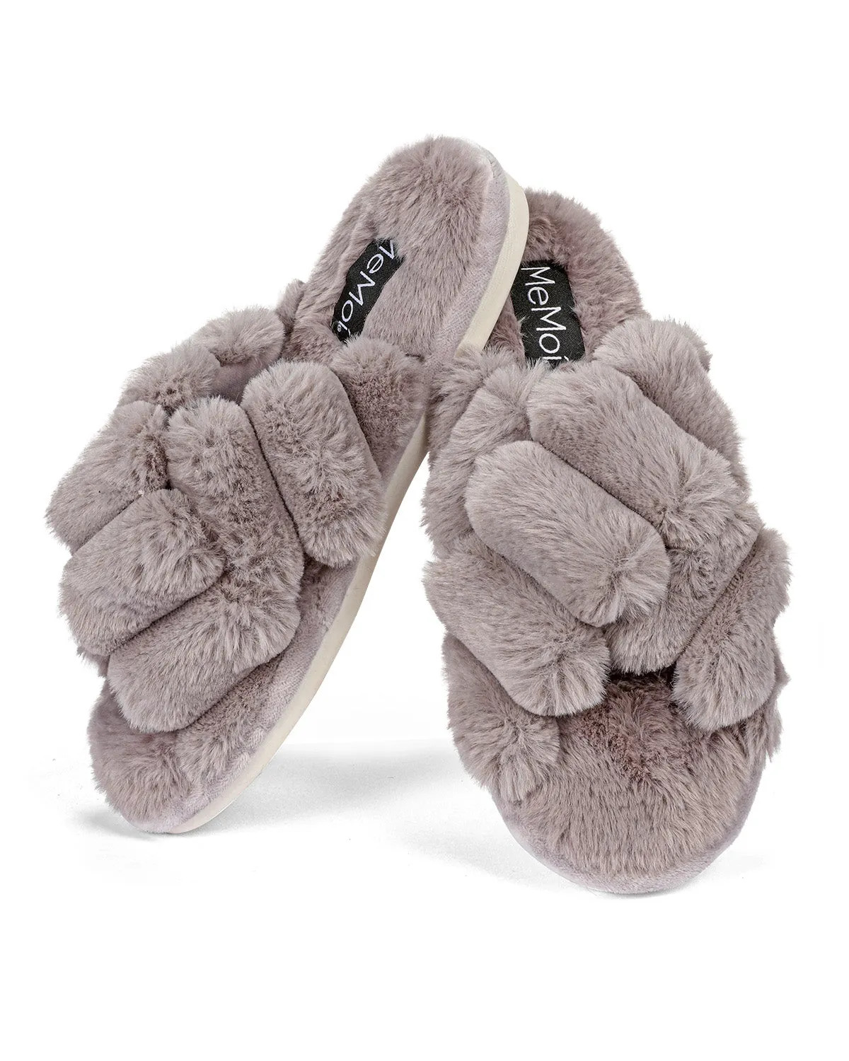 Women's Double Cross Plush Slippers