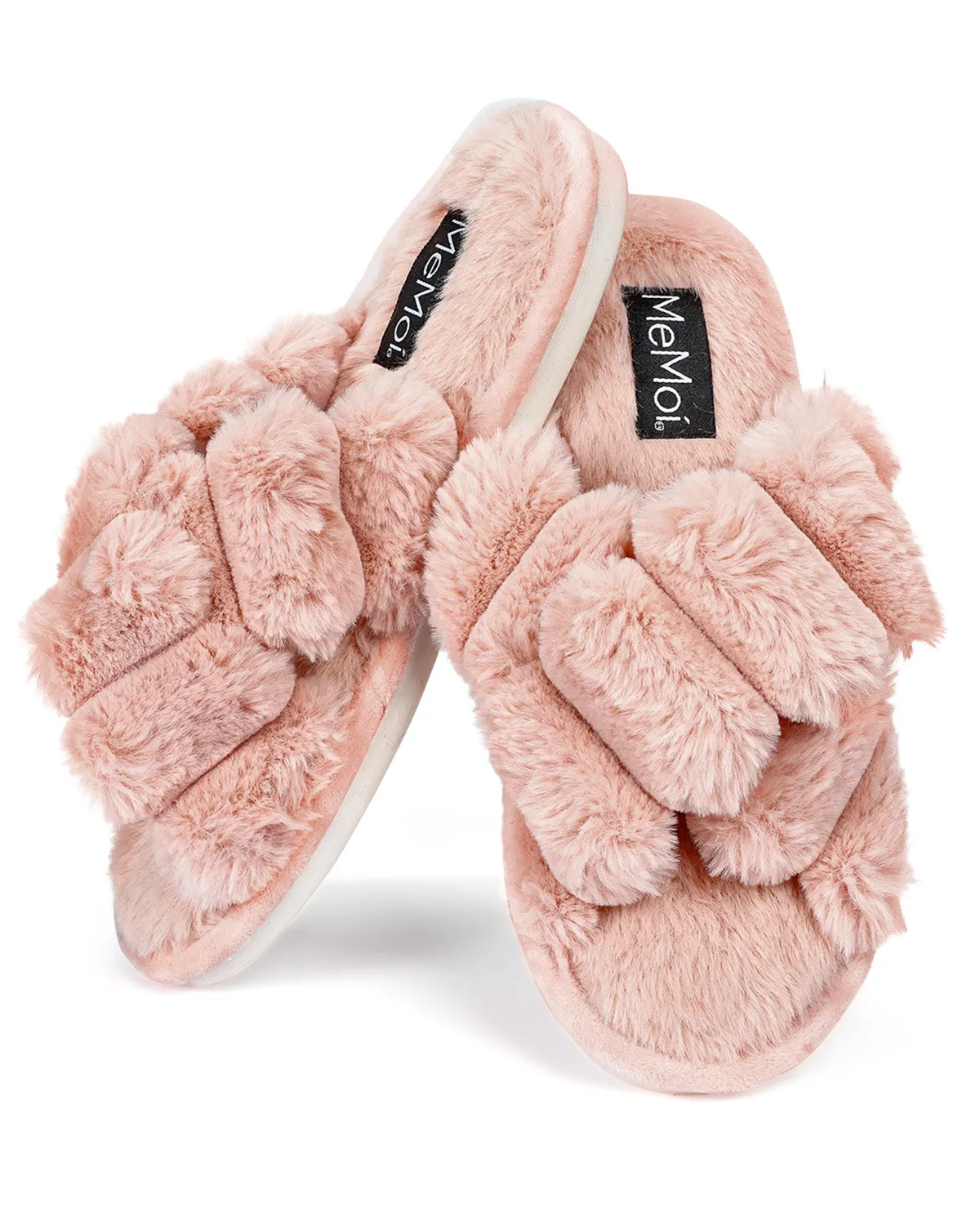 Women's Double Cross Plush Slippers