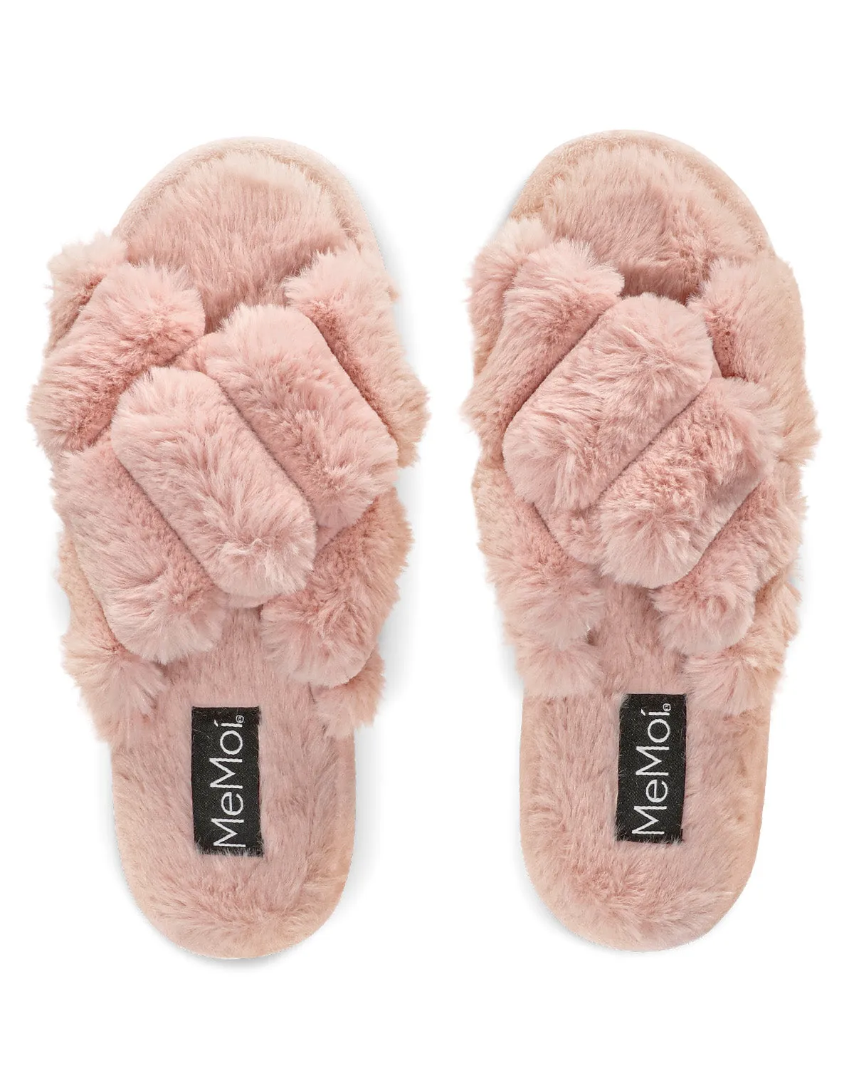 Women's Double Cross Plush Slippers