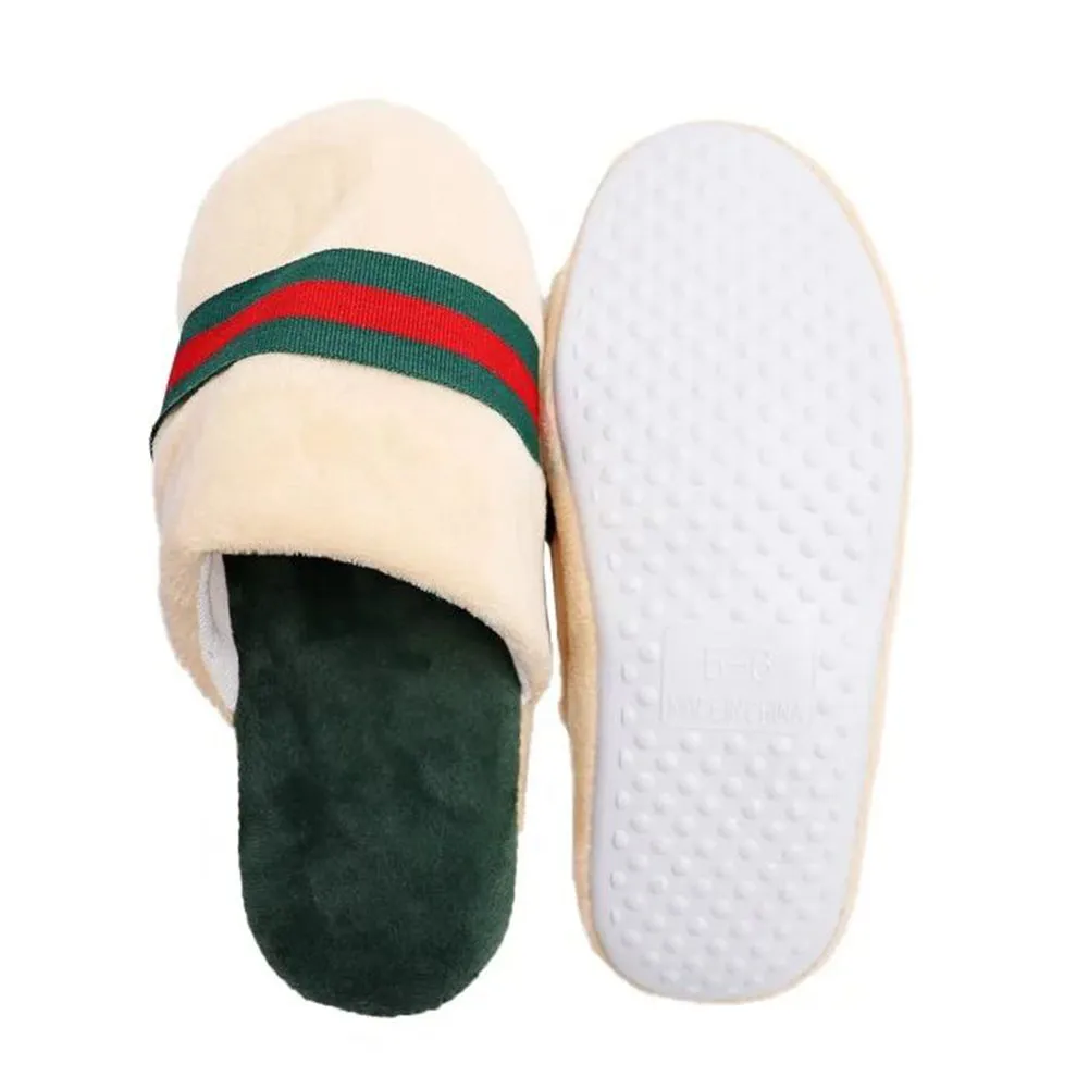 Womens Slippers Stripe Grosgrain Band Foam Sole House Shoe - One Size Fits All