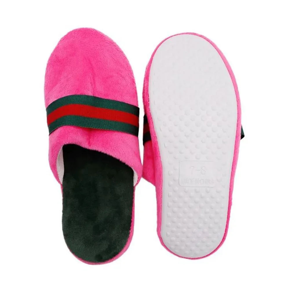 Womens Slippers Stripe Grosgrain Band Foam Sole House Shoe - One Size Fits All